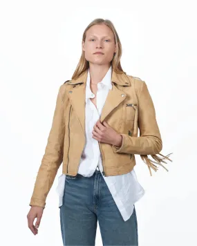 Tina Waxed Suede Jacket - Chamois