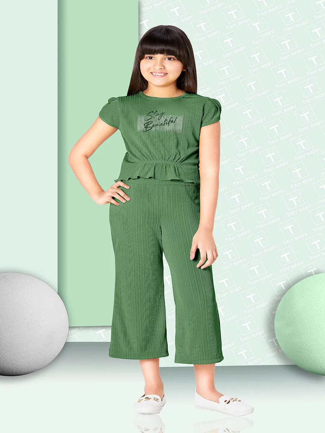 Tiny Baby Green Colored Culottes