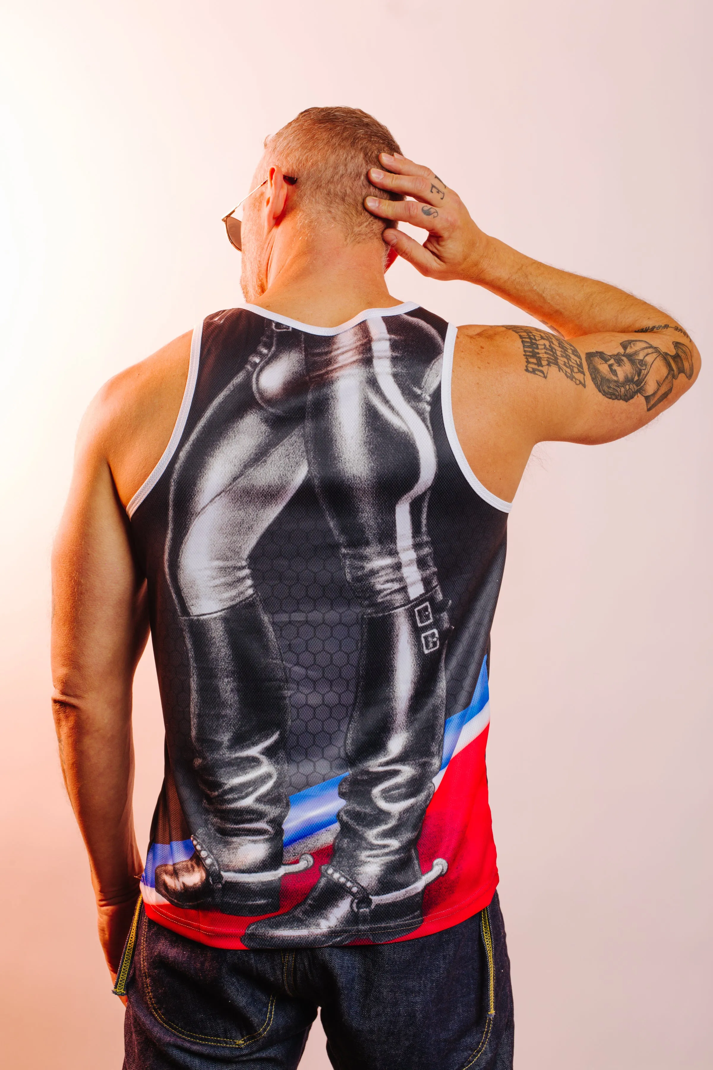 Tom of Finland Leather Stud Tank Top