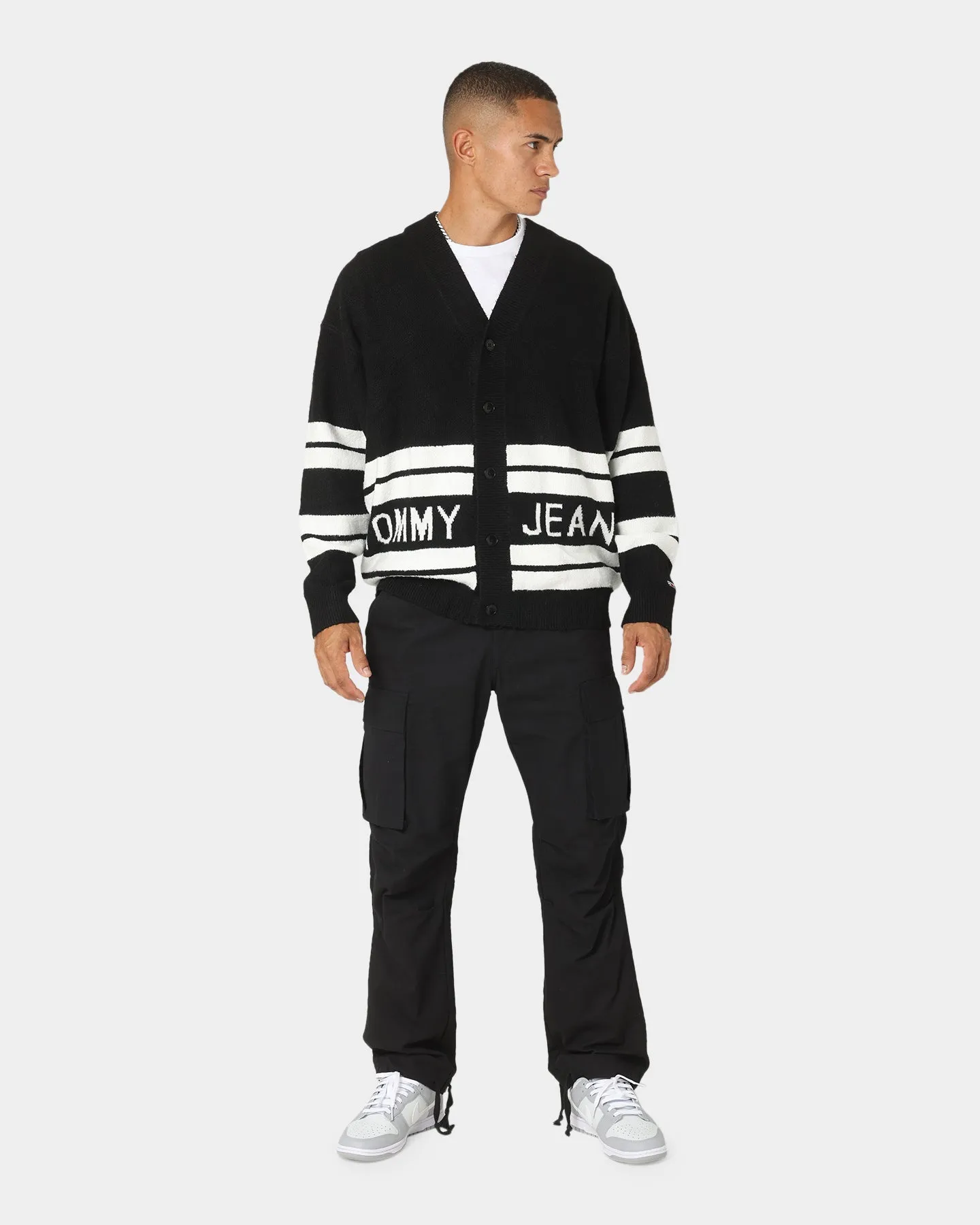 Tommy Jeans Stripe Graphic Cardigan Black