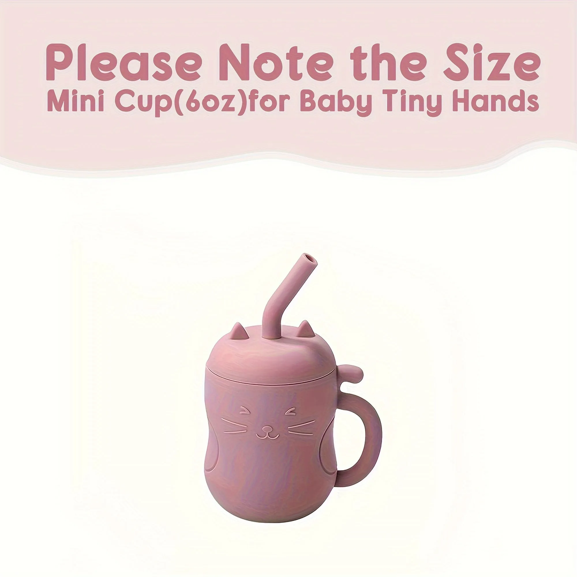 TYRY.HU Cute Kawaii Cat Learning Cup - Leak-Proof, BPA-Free, Includes Cute Stopper & Straw - Perfect for Baby's First Feedings!