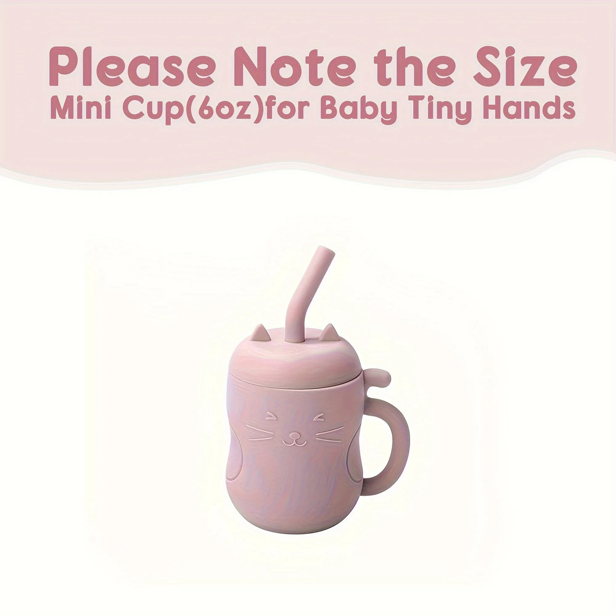 TYRY.HU Cute Kawaii Cat Learning Cup - Leak-Proof, BPA-Free, Includes Cute Stopper & Straw - Perfect for Baby's First Feedings!