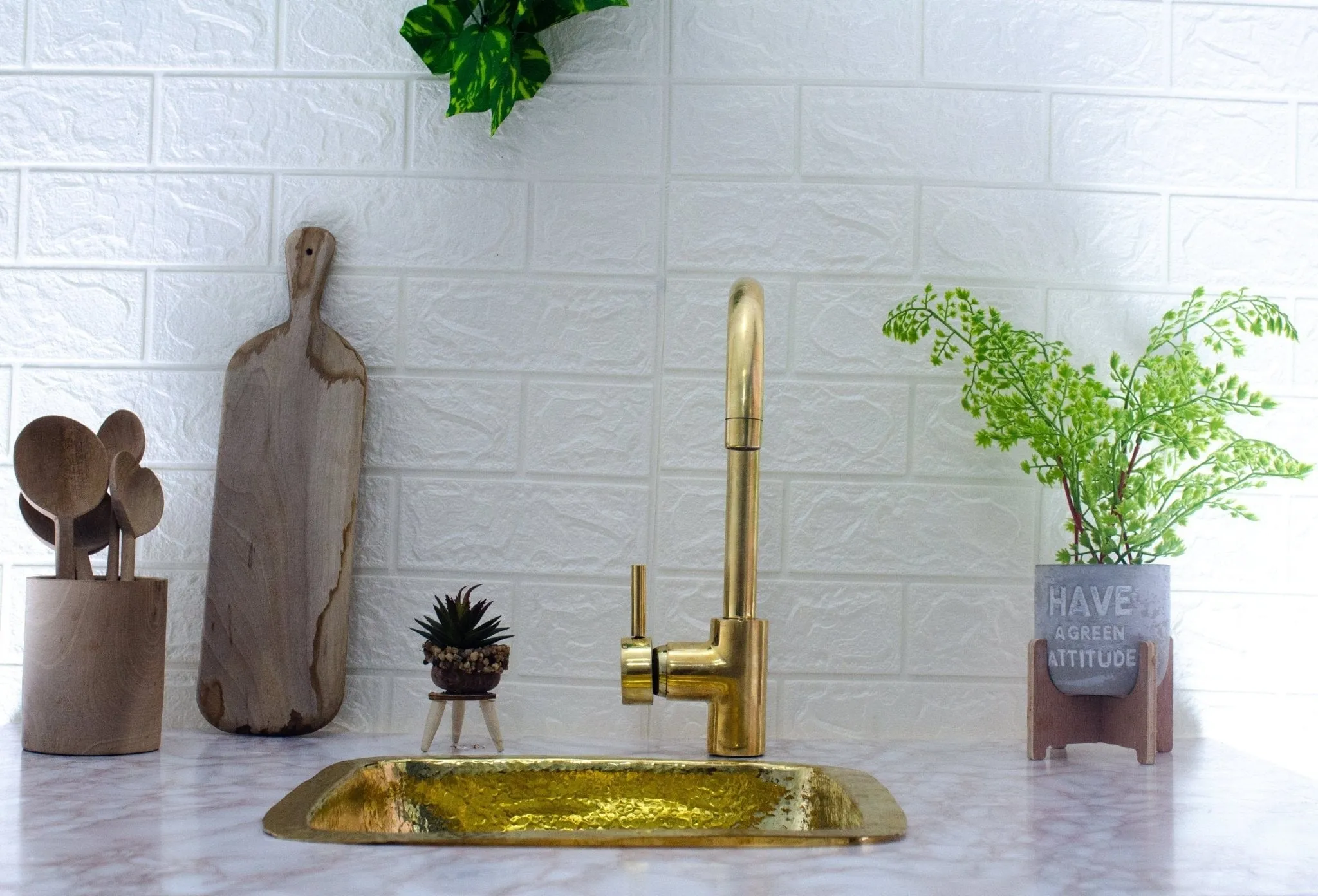 Unlacquered Brass Prep Sink Faucet, Single Hole Gold Faucet, Single Handle Faucet