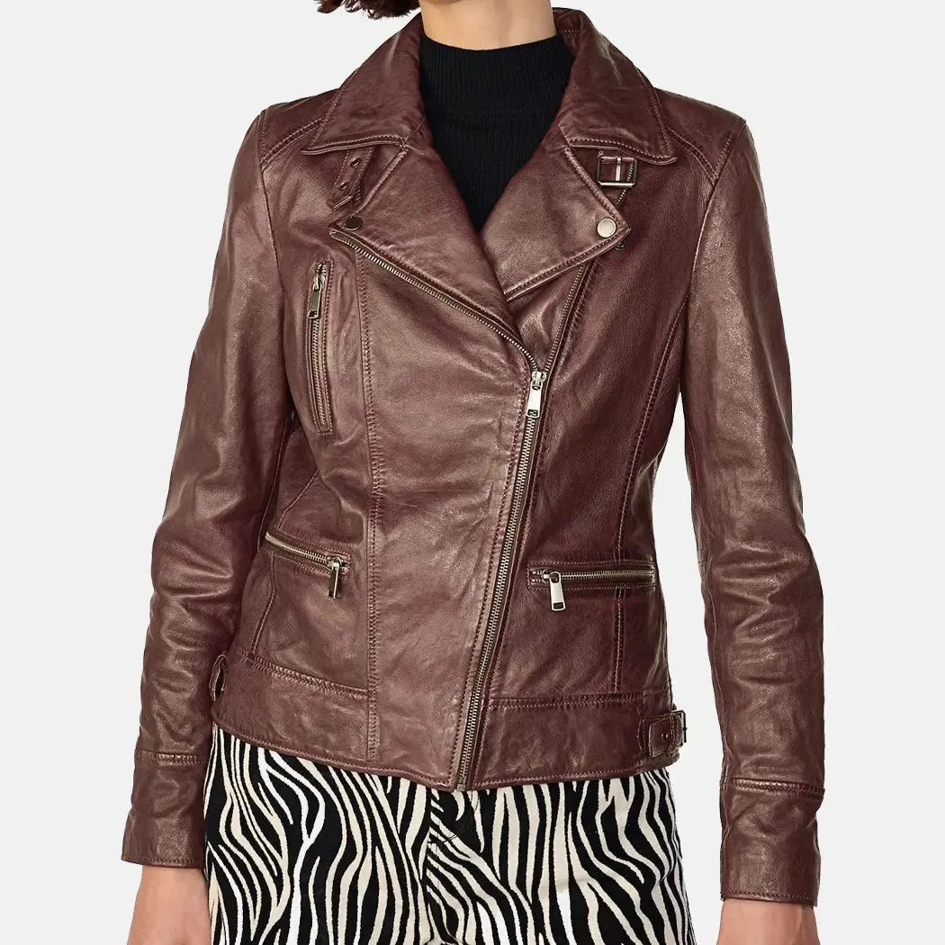 Vanessa Leather Moto Jacket Women