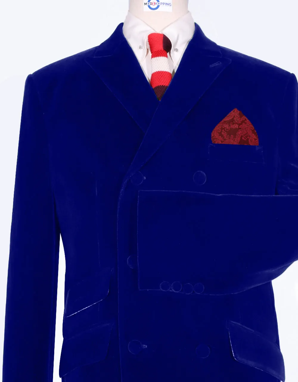 Velvet Jacket - Blue Double Breasted Jacket