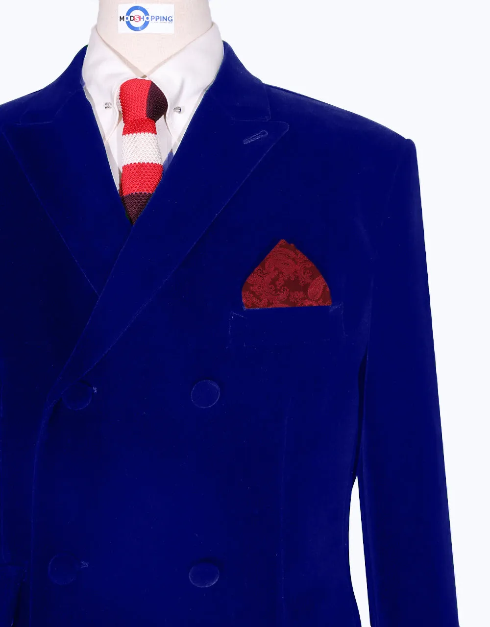 Velvet Jacket - Blue Double Breasted Jacket