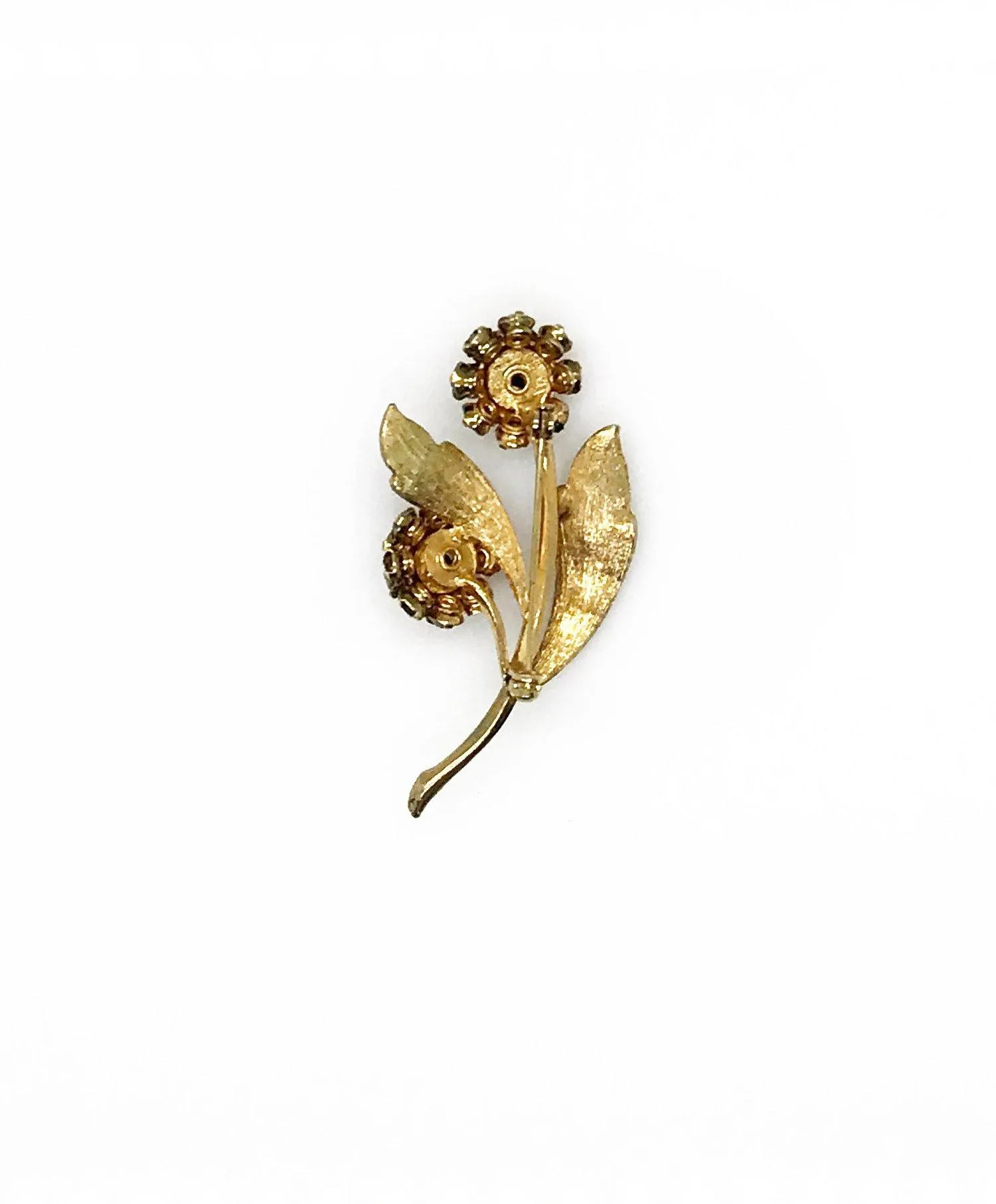 Vintage Domed Golden Floral Brooch