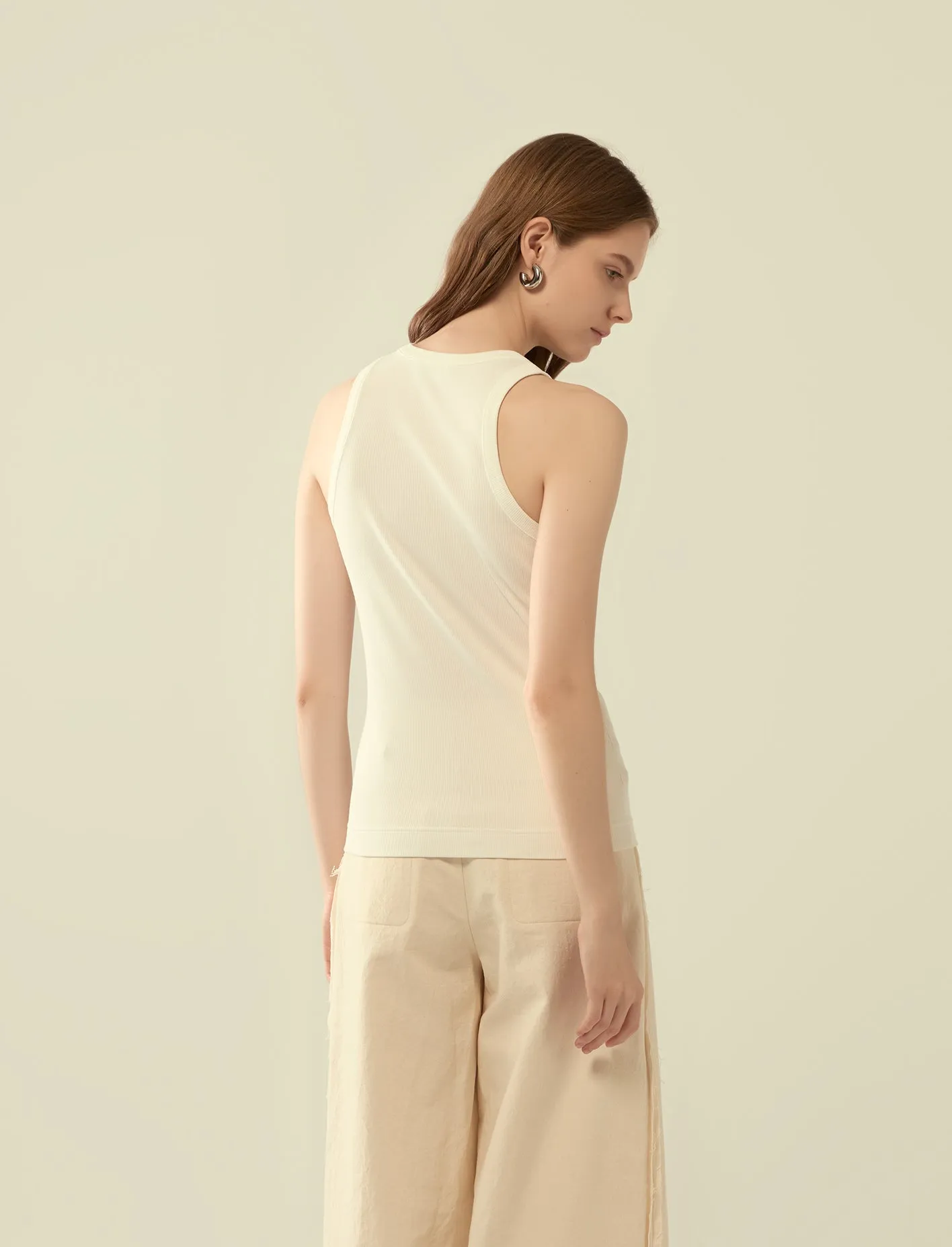 viscose ribbed tank top