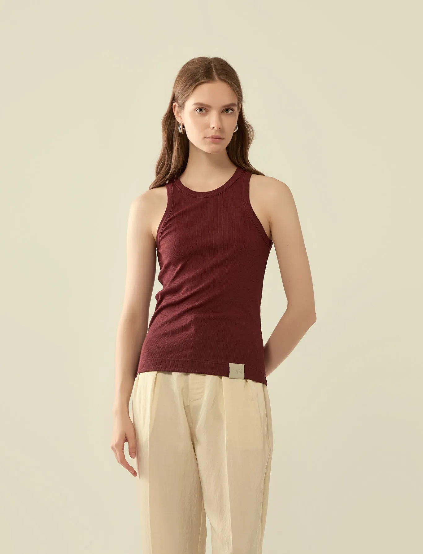 viscose ribbed tank top