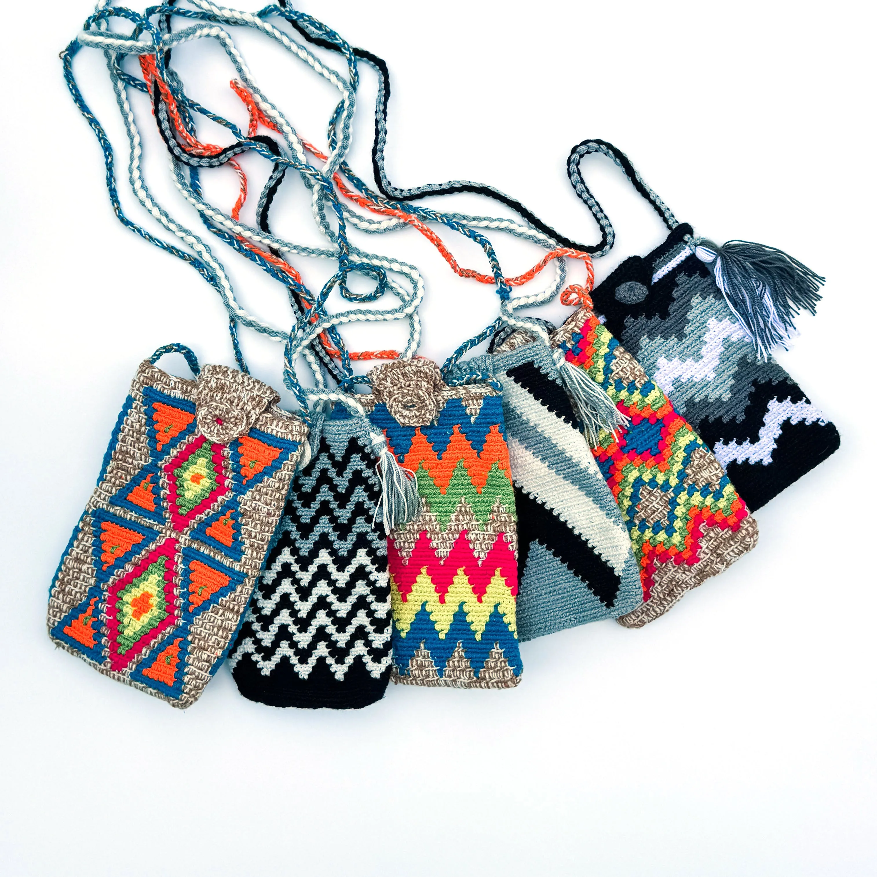 Wayuu Phone Sleeve with Knitted Long Cord