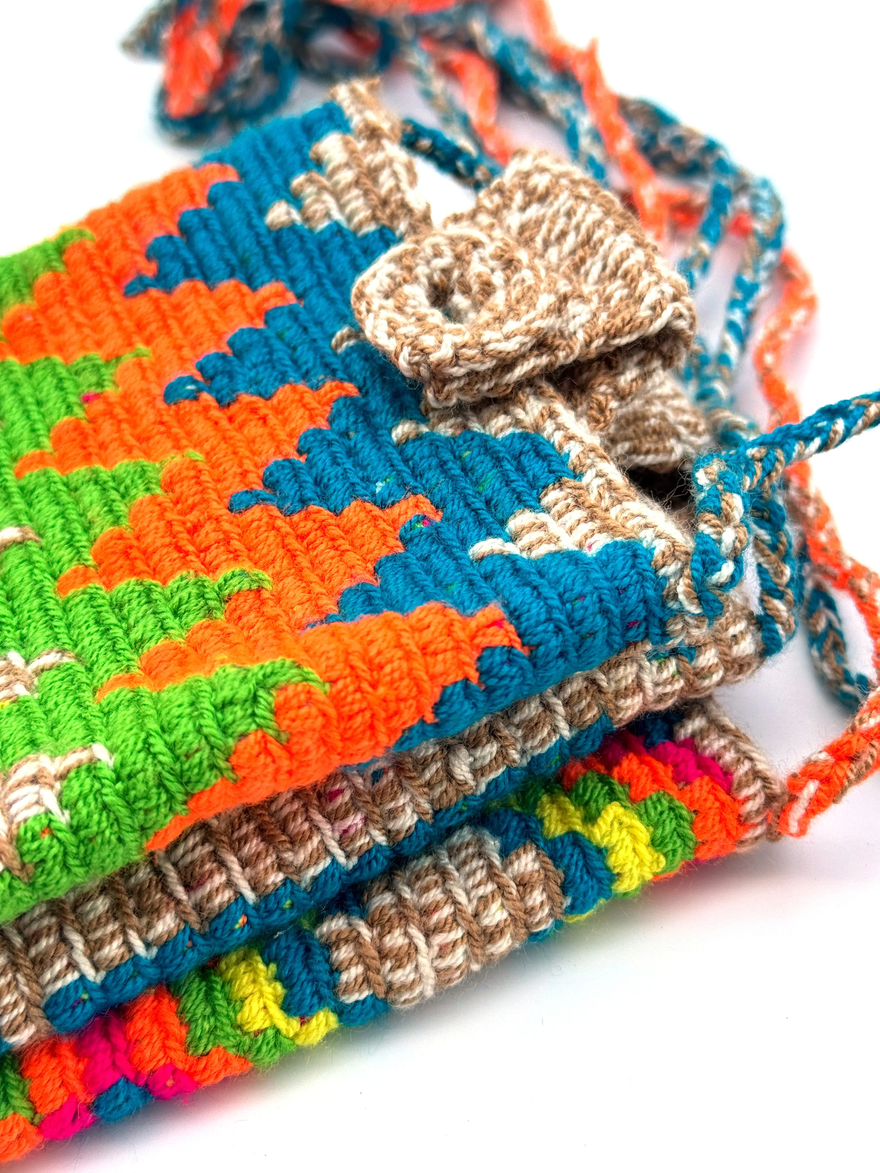 Wayuu Phone Sleeve with Knitted Long Cord