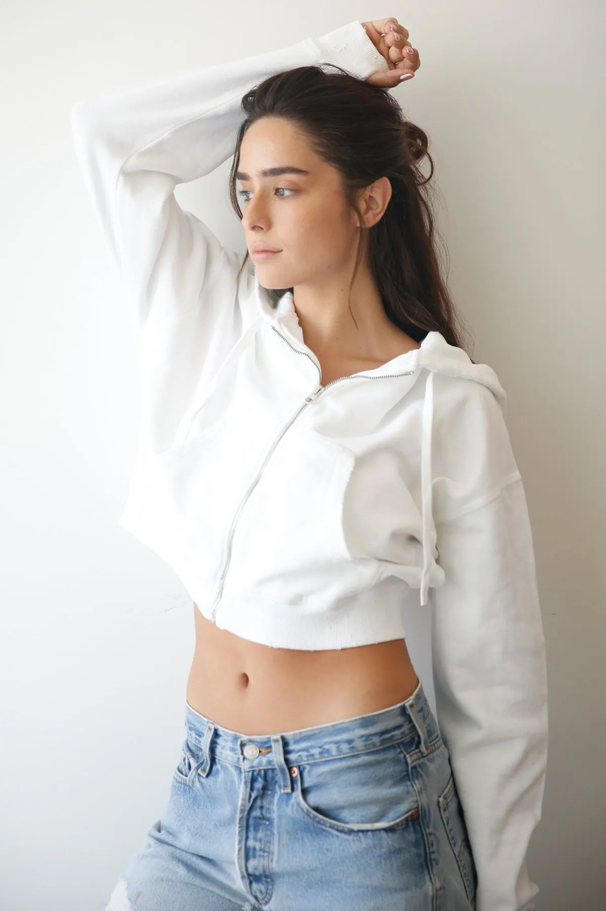 White Cropped Laundry Cardigan