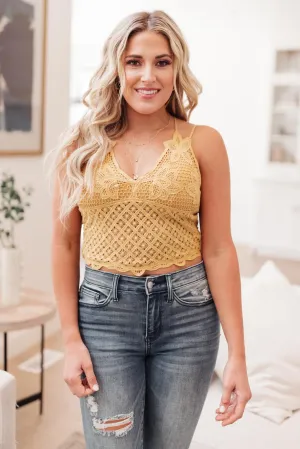 Wild And Free Crop Top in Mustard