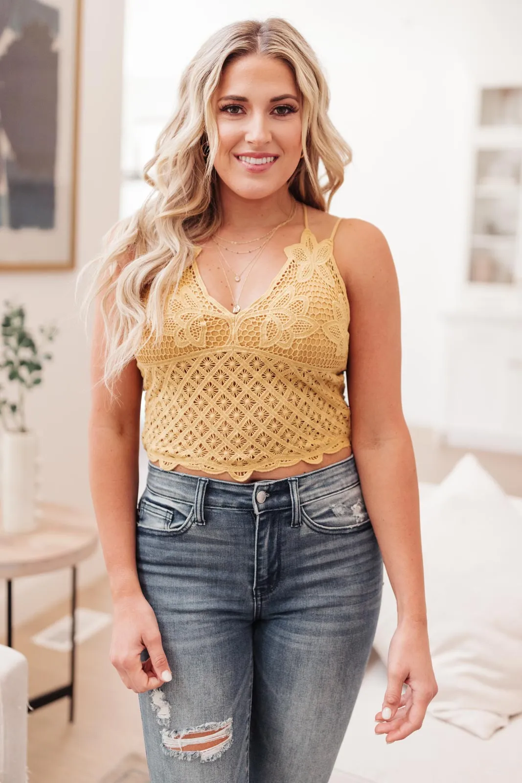 Wild And Free Crop Top in Mustard