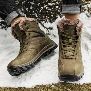 Winter Explorer Snow Boots - Premium Leather, Wear-Resistant, Warm Fleece Lining, Non-Slip Sole, Comfortable Fit, Waterproof, Breathable, Ideal for Hiking, Outdoor Activities, and Cold Weather - Durable, Long-Lasting, and Stylish