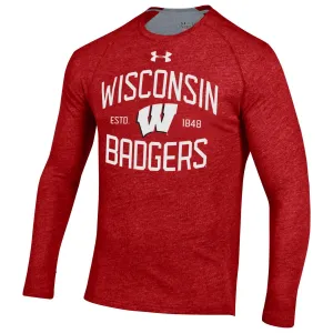 Wisconsin Badgers Under Armour Red HeatGear Anti-Odor Long Sleeve T-Shirt