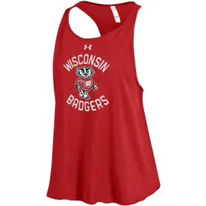 Wisconsin Badgers Under Armour WOMEN Red Short Back Dancer Workout Tank Top