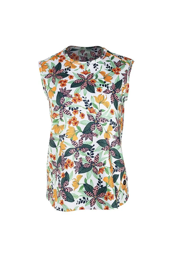 Women's Accelera Tank  |  Apricot Crush Floral Paradise