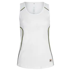 Womens Backspin Full Coverage Tennis Tank White and Black