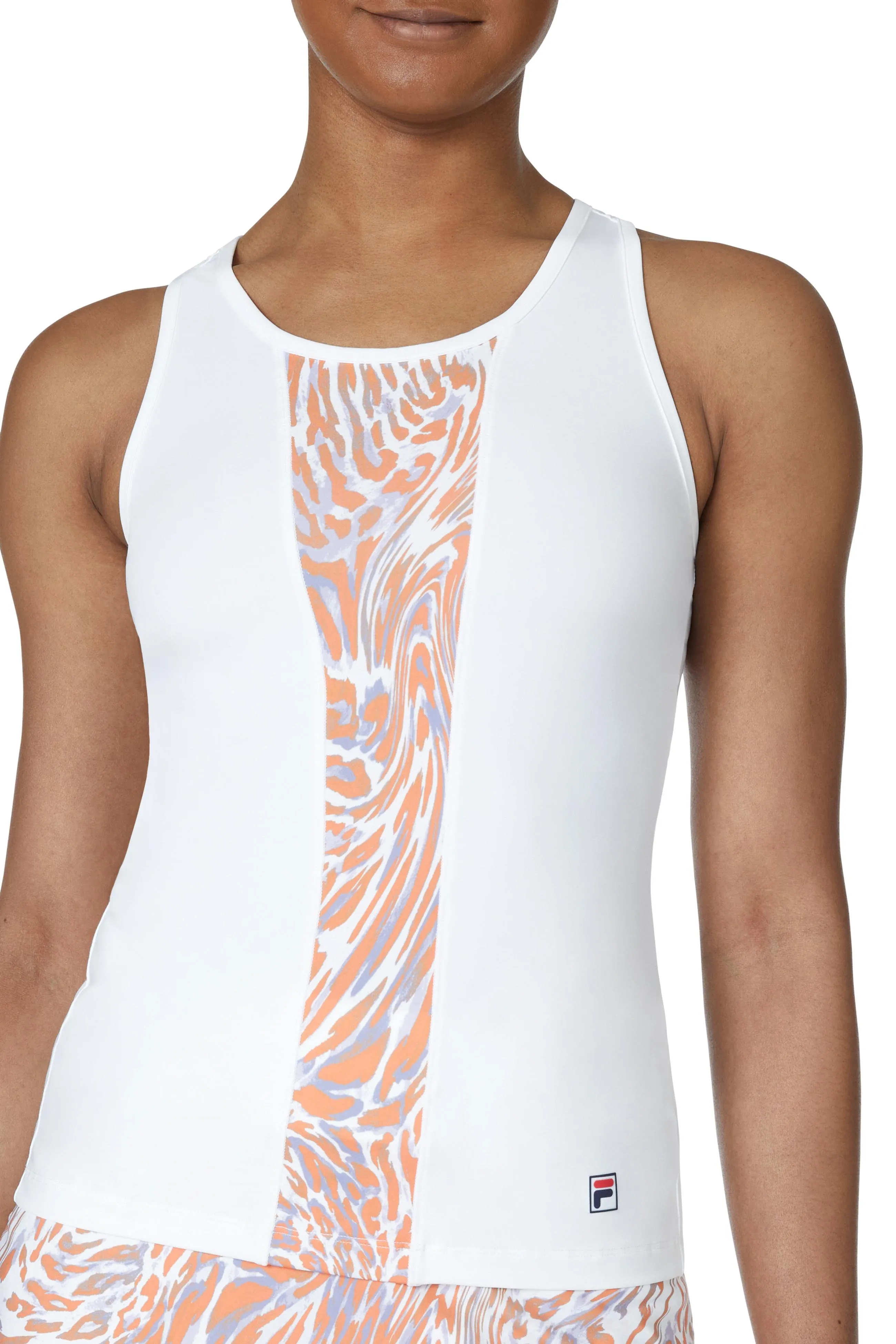 Womens Deuce Court Racerback Tennis Tank White and Animal