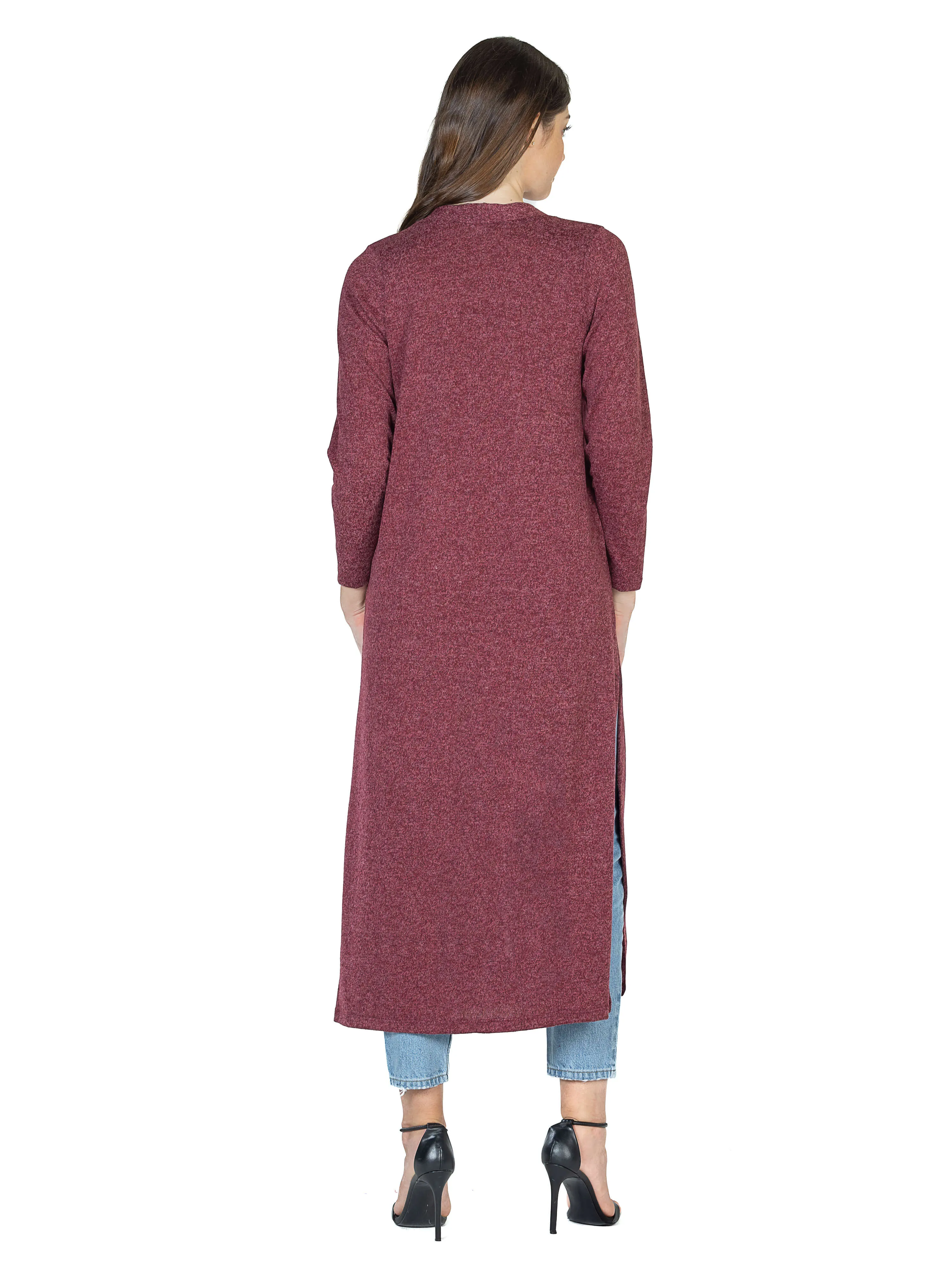 Womens Long Duster Open Front Knit Cardigan