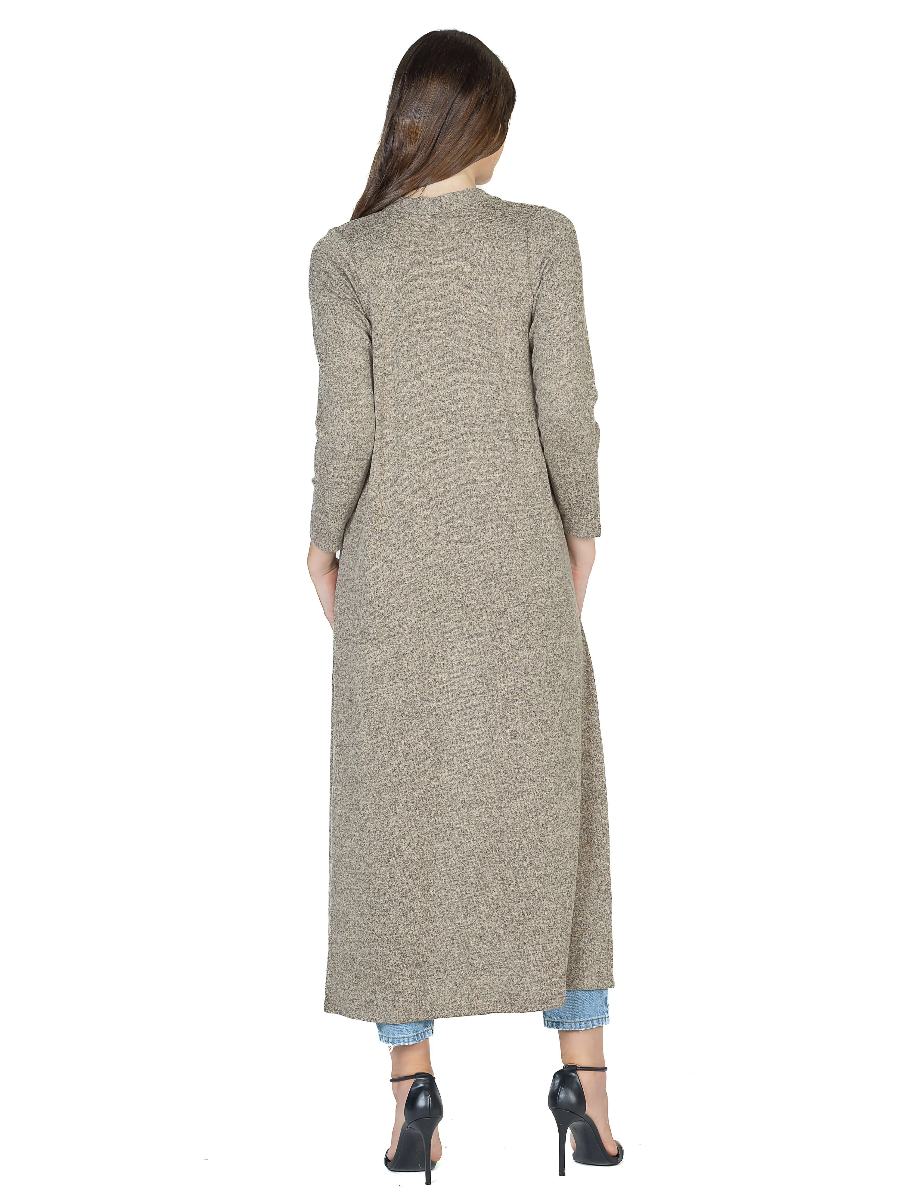 Womens Long Duster Open Front Knit Cardigan