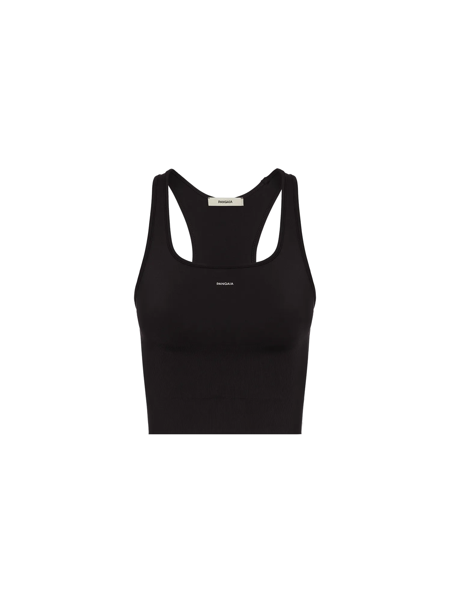 Women's Plant-Stretch Compressive Ribbed Tank Top—black