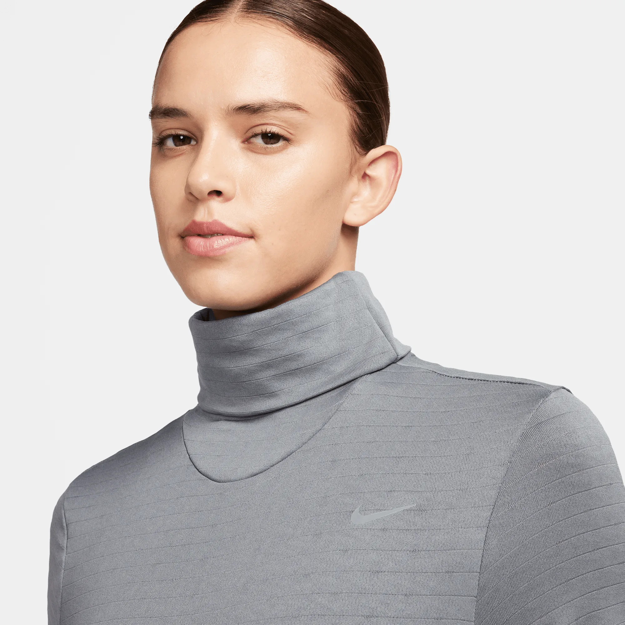 Women's Therma-FIT Element Swift Turtleneck Running Top (084 - Smoke Grey/Reflective Silver)