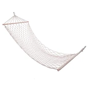 Wood Pole Cotton Rope Hammock Bed - Tenozek