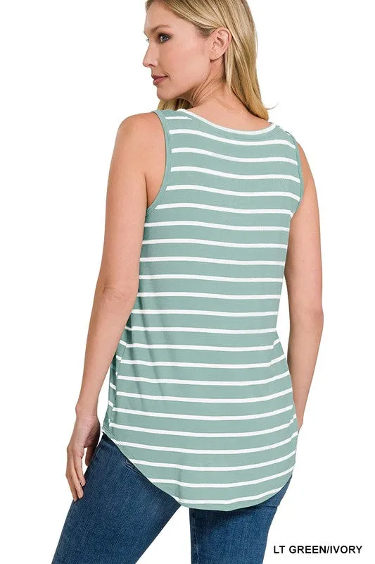 Zenana Living For the Thrill Stripe Tank